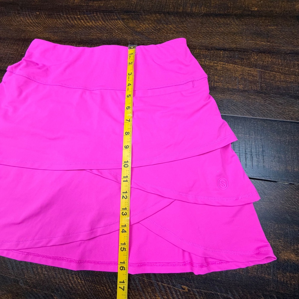 Scales Tiered Ruffle Performance Skort Hot Pink S Pickleball Tennis Golf Skirt - Picture 10 of 14